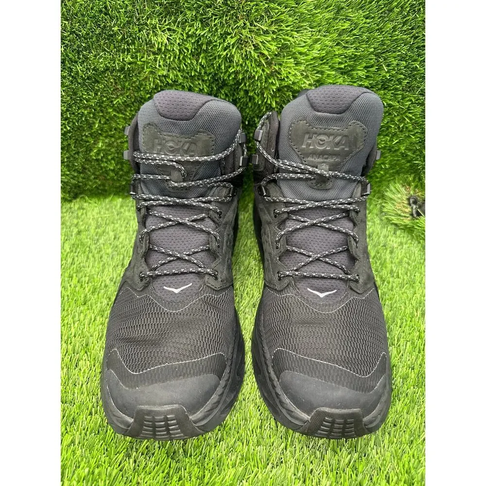 Hoka One One Anacapa 2 Mid GTX 1141633F-BBLC Hiking Boot Men's 11D Black Leather